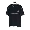 G 남자 2022 여름 뉴 블랙 라인 장식 패턴 짧은 슬리브 티셔츠 10C144025C