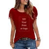 Dostosowana koszulka drukująca dla kobiet DIY Your Like P O lub TOP CAWTŁA TASSEL KRÓTKO SKŁAD OD SECK TEE 220616