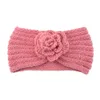 1pc kvinnor rose blomma stickade huvudband kvinnor vinter virka huvud wrap bred ull hårband turban mode hår tillbehör aa220323