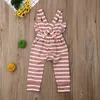 Citgeett Summer Born Kid Baby Girl Clothes Stripe Overalls Romper Sunsuit Strap Fashion Outfit 220525