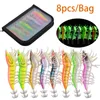 8PCS Bag Luminous Egi Fishing Lure Squid Bait Jigs Octopus со светящимися ногами 8 цветов 220721