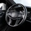 Cubiertas de volante de fibra de carbono de gamuza antideslizante de felpa cubierta Universal de coche accesorios interiores cubierta de dirección