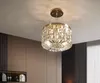 Candelabro de cristal de lujo, lámpara colgante Led creativa moderna para sala de estar, decoración del hogar, accesorios de iluminación colgantes, brillo redondo dorado para cocina