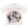 Ponadgabarytowa szara koszulka TEE Men kobiety vintage róża bawełniana koszulki z nadrukiem róży