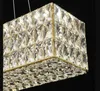 Lumière de luxe Restaurant lustre longue bande cristal Table à manger moderne design Bar salon lampes