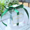 5x5x5cm PVC Clear Candy Boxes Wedding Decorations Party Supplies Presentlåda Baby Visa gynnar godislåda med band 2203311656061