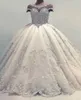 Crystals Cap Sleeve princess Wedding Dress Arabic Dubai Sheer Neck Flowers puffy skirt Bridal Gown Vestidos De Novia Mariage