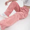 Pink Woman's Jeans High midja Summer Wide Leg Denim Trouser Baggy Streetwear Chic Design Ladies Vintage Straight Jean Pants 220815