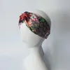 Projektant jedwabny krzyż z pałąkiem na głowę kobiety elastyczne gumki do włosów Retro Turban Headwraps damskie kwiaty Hummingbird Orchid G227084F