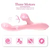 Seksspeeltje stimulator Krachtige 4 in 1 G-spot Flap Vibrator voor Vrouwen Clit Sucker Clitoris Stimulatie Zuigen Dildo vibrators Speelgoed Goede Volwassenen