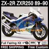 Body motociclistico per kawasaki ninja zx2r zxr250 zx 2r 2 r r250 zxr 250 89-98 bodywork 8dh.99 zx2 r zx-2r zxr-250 89 90 zx-r250 1989 1990 kit full fierini ligjht verde verde