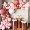 Розовый воздушный шар гирлянды arch комплект хромовый розовый золотой латекс воздушный шар день рождения декор декор детей свадебный ребенок душ девушка украшения