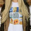 kuakuayu HJN Van Gogh Painting Vintage Fashion Aesthetic White T-Shirt 90s Cute Art Tee Hipster Grunge Top 220505