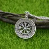 Hangende kettingen Noordse vegvisir kompas Noorse runen viking sieraden runic amulet en talisman ketting mannen drop 2022pendant godl22