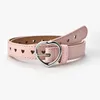 Belts Fidros Faux Leather Belt Kids Fiftle Fiftle Coração de Pêssego Para Meninas Coloque Sólido Amor ilhó Coloque Coloque Beltíssimo Emel22