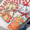 Kvinnors t-shirt designer sommarexplosion trendiga herr- och kvinnokläder katt lös kvinnlig t-shirt kort ärmgata modemärke netto rött 74ik