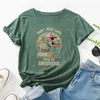 JCGO Verão Algodão Mulheres Camiseta Moda Dinossauro Letras Imprimir Manga Curta Senhoras Gráfico Tee Tops Casual Oneneck Feminino Camiseta 220613