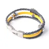 Men's Dichroic Leather Bracelets Vintage Lucky Poker Card Charm Multilayer Woven Bracelet Male Cuff Jewelry Gift BC005