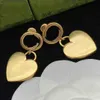 Fashion gold heart earring women rose Stud couple Flannel bag Stainless steel Thick Piercing jewelry gifts woman Accessories