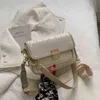 HBP Borse da sera Tracolla in tela scozzese stampata a lettera per donna Borsa a tracolla a fascia larga Borsa a mano piccola quadrata femminile e borsa Trendy Brand 220727