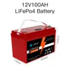 LiFePO4 battery 12V100AH built-in BMS display can add Bluetooth charger for, golf cart, forklift, inverter, battery car, motorcycle, scooter