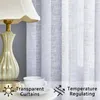 Tende per tende 50% ombreggiatura Tende di lino trasparenti bianche per soggiorno Camera da letto Finestra Cucina spessa Tenda moderna in tulle voile Organza