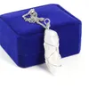 Naszyjniki wiszącego Naszyjnik naturalny półprzewodnikowy kamień szorstki kwarc dla kobiet kobiet biżuteria urok prezentowy