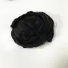 32mm Indian virgin human hair replacement 0810 PU base hand tied low price silicone wig for black men in America fast express delivery