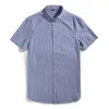Men's Casual Shirts 7XL 6XL Men's Linen Cotton Shirt Summer Thin Striped Loose Business Short Sleeves Oversize High Quality Brand Clothe