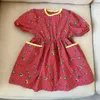 Robes de fille Robe coréenne d'été pour les filles Toddler Couleurs contrastées Col rond Vêtements pour enfants avec poche Boutique Vêtements pour enfants