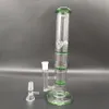 10 pouces vert trois couches de tuyau d'eau en verre bong filtre narguilé bécher bong 14mm bol