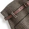 Office Ladies Vintage Houndstooth Wool Design A-Line Skirt Women Autumn Winter Wild Fashion Slim Casual Female Korean 220317