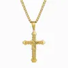 Collier pendentif religieux croix couleur argent/or hommes collier jésus Christ avec chaîne bijoux en acier inoxydable