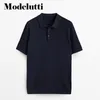 Modelutti Spring Summer Fashion Men Fine Grained Cotton Short Sleeve Polo Shirt Solid Slow Loose Casual Tops Male 220615