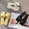 Terlik Moda Düşük Topuklu Kadın Rahat Rahat PU Deri Gladyatör Sandalet Kadınlar Kare Açık Toe Slip-On Slaytlar Ayakkabı Flip Flop 220321