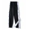 Sports Trousers Men s Basketball Training Full opening Button down Pants Loose Plus Size Side opening Men 220720