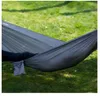 Outdoor Parachute Cloth Hammock Foldable Field Camping Swing Hanging Bed Nylon Hammocks With Ropes Carabiners 12 Color seashipping E0703