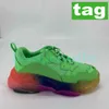 Platform triple-s clear sole Casual shoes Paris black white neon beige green yellow gym red blue fluo sneakers Fashion men women shoe