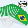 Bannerflaggen Anley Brazil Mini Flag Hand Hand gehalten kleiner Miniatur Brasilianer auf Stick Fade Resistant Lebent Colors 5x8 Zoll mit festem P7258152