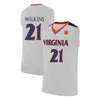 SJZL98＃21 Isaiah Wilkin Virginia Cavaliers Basketball Jersey Red Stitchedカスタマイズされた任意の名前とナンバージャージ