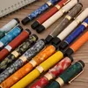 High Quality Business JinHao 100 Acrylic Fountain Pen Color Spin Golden #6 Nib Fude Calligraphy Office Supplies Pen 220812