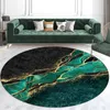 Carpets Luxury Green Marble Rug Round Living Room Carpet Modern Sofa Nordic Coffee Table Chair Mat Bedroom Decor Area RugCarpets