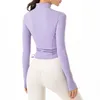 Al0lulu Yoga Jacket Women's Stand Collar dragkedja Rinnande sportjacka Träning Kläder Slim Finger Cots Lång ärm Cardigan Coats