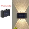 Światła słoneczne Światła Outdoor LED Light Ciepłe White Up and Down Solar Lampy Wodoodporne do Patio Patio Garage Driveway