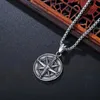 Colliers pendents Travel Bijoux Pendant Collier Sillier Color Couleur en acier inoxydable Charmes Collier Coun Coin Forme North Star Chains Giftpenda