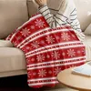 Blankets Christmas Snowflakes Red Background Throw Blanket For Beds Microfiber Flannel Warm Sofa Bedding Bedspread Gifts