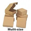 Partihandel 50st Natural Brown Kraft Paper Cajas de Carton Packaging Soap Wedding gynnar Candy Presentlåda T200229