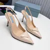 رومانسية Elegan Satin Sling-Back Pumps Sandals Fashion Milano High High High High High High Women Casual Women Flip Flups Gauze Uppers Lady Shoes Size 35-42