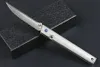 Новый r8126 Flipper складной нож D2 D2 Satin Point Blade Blade Cnc TC4 Титановый сплав ручка шарикоподшипника карманные ножи EDC