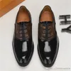 A4 28-stijl luxe herenbedrijf Oxford Leather Shoess Man Dress Shoe Lace Up Driving Shoes Designer Elegant Classic Men Flats Loafers Maat 38-45 Maat 6.5-11